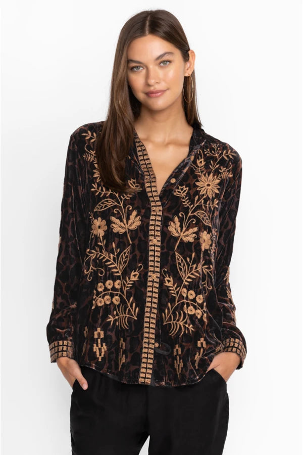 GEORGINA VELVET OVERSIZED SHIRT