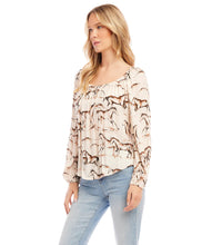 Load image into Gallery viewer, Blouson Sleeve Peasant Top
