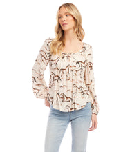 Load image into Gallery viewer, Blouson Sleeve Peasant Top
