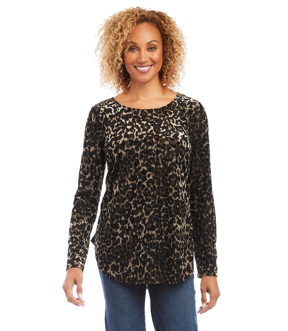 Velvet Burnout Shirttail Top