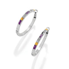 Load image into Gallery viewer, Tapestry Royal Hoop Earrings
