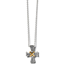 Load image into Gallery viewer, Meridian Two Tone Mini Cross Necklace
