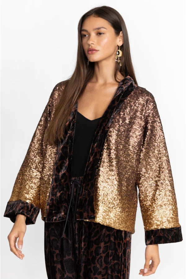 SEQUIN GOLD PLAZA KIMONO