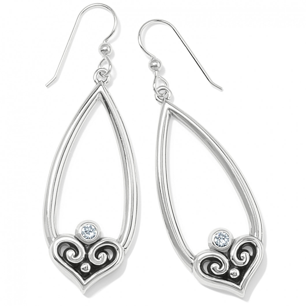 Alcazar Heart Teardrop French Wire Earrings