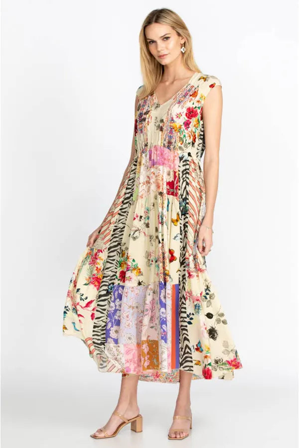 Johnny was mixed discount print maxi dress