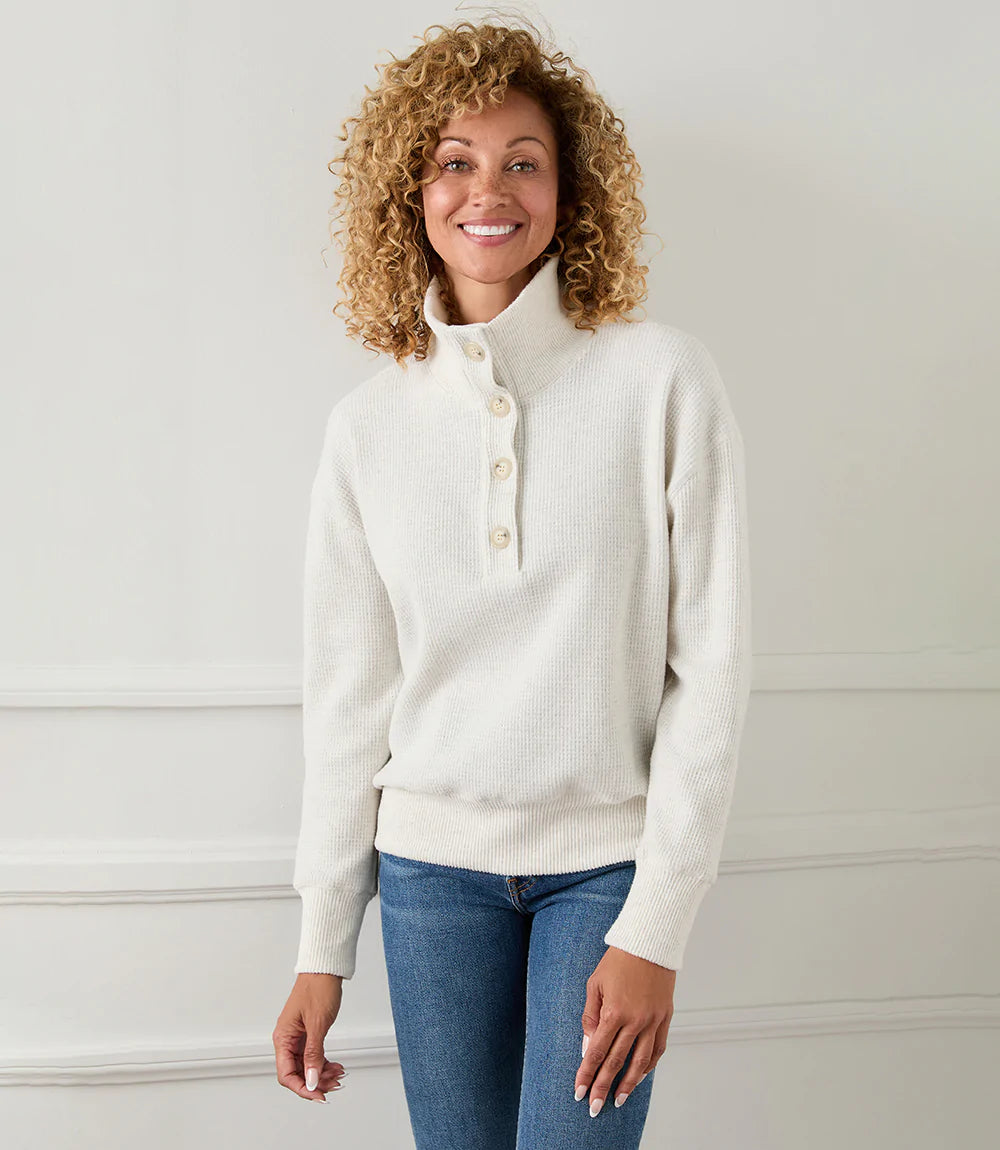 Contrast Henley Sweater