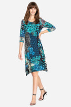 Load image into Gallery viewer, LUNAMO CRANE 3/4 SLEEVE SWING DRESS
