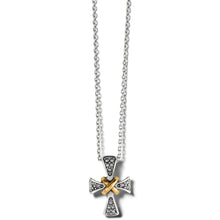 Load image into Gallery viewer, Meridian Two Tone Mini Cross Necklace
