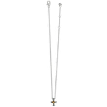 Load image into Gallery viewer, Meridian Two Tone Mini Cross Necklace
