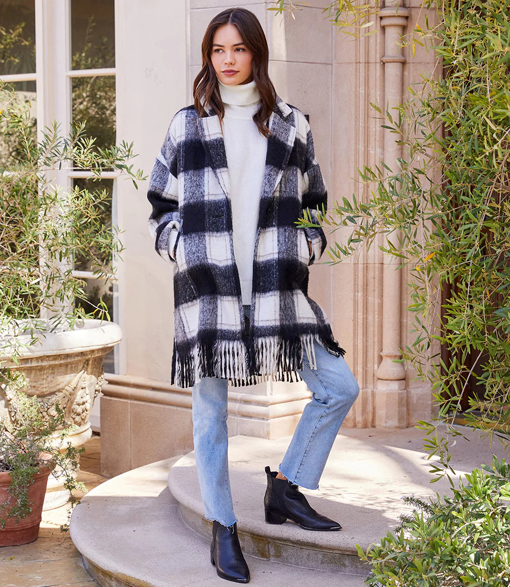 Plaid Fringe Jacket